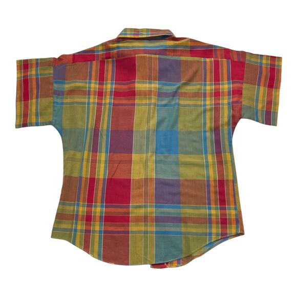 Vintage Topsville Plaid Shirt | Youth Small 6–8 | Short Sleeve 70s–80s Hong Kong - Picture 4 of 6
